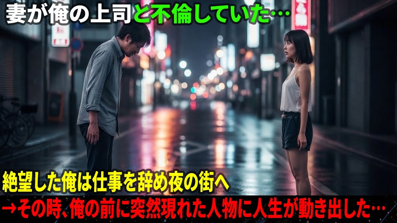 妻が俺の上司と不倫していた…絶望した俺は仕事を辞め夜の街へ→その時、俺の前に突然現れた人物に人生が動き出した…