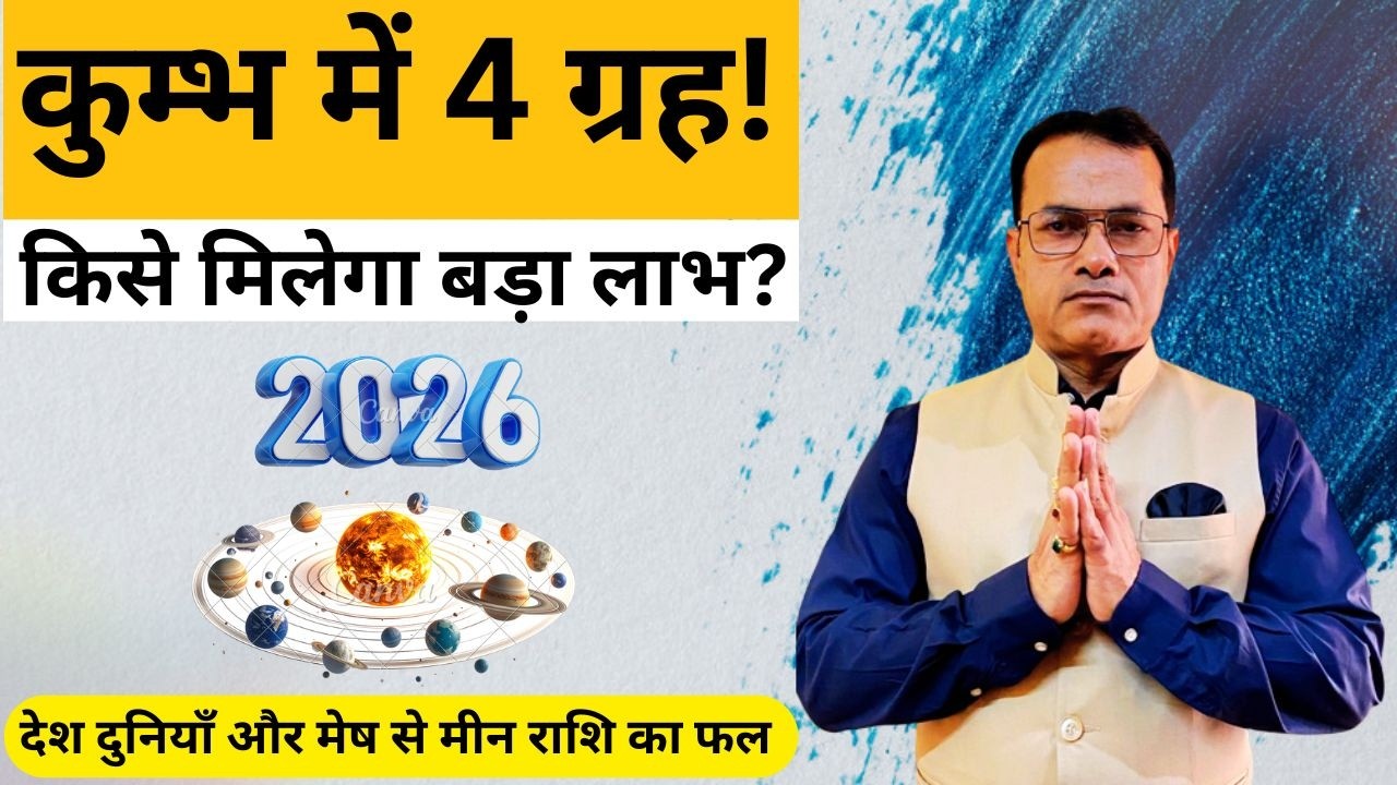 सूर्य-बुध-शुक्र-राहु कुम्भ में: 12 राशियों का निर्णायक राशिफल | किसका भाग्य चमकेगा?