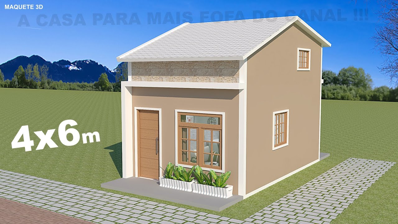 Casa 4X6 metros - com mezanino, House 4X6m, Casa para alugar, Mini casa decorada