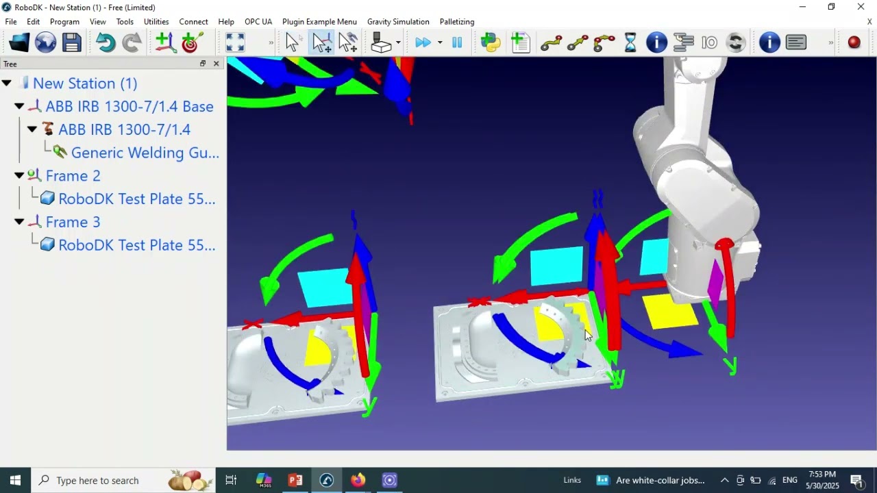 RoboDK session 5: welding  on a plate, Industrial robot arm programming