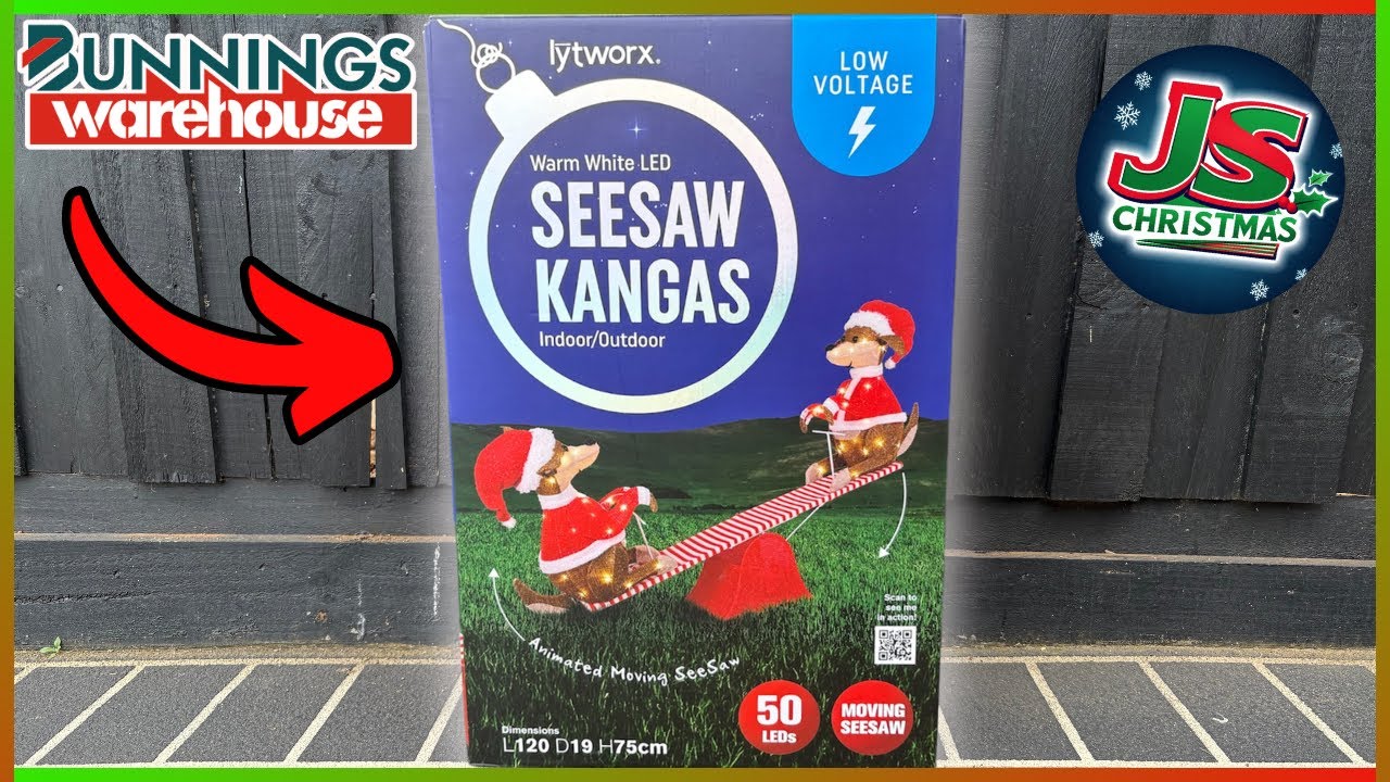 Bunnings Lytworx: анимированные кенгуру-качели, настройка/демонстрация