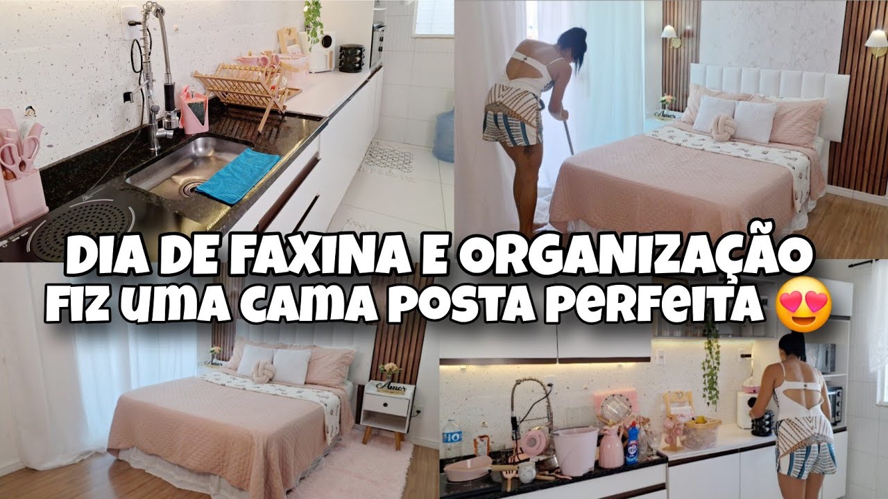 MINHA COZINHA ESTAVA UM CAOS|FAXINA COMPLETA|FIZ UMA CAMA POSTA PERFEITA 😍