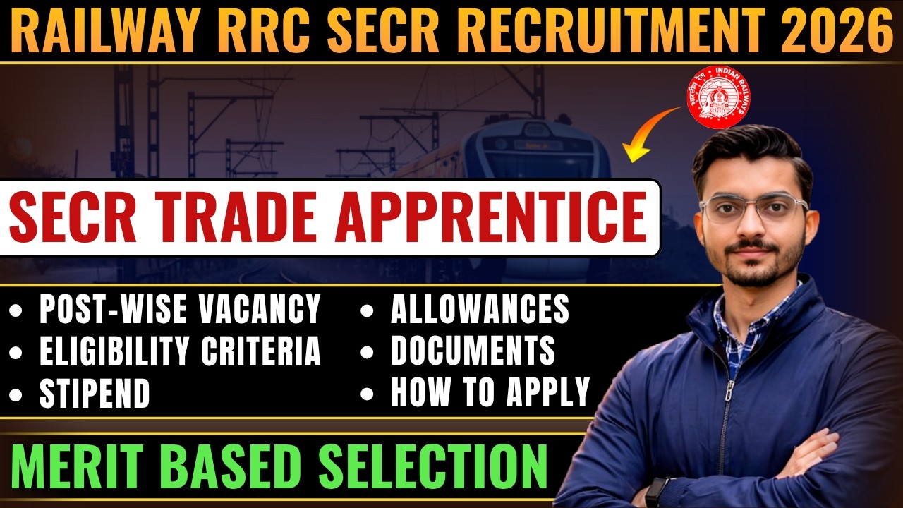 Railway SECR Apprentice Recruitment 2026 | 10th + ITI Government Jobs | Railway Notification 2026