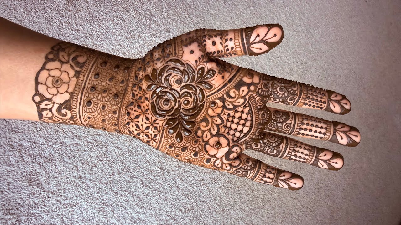 beautiful front hand floral henna design | intricate mehndi henna design 2025 | henna for hands