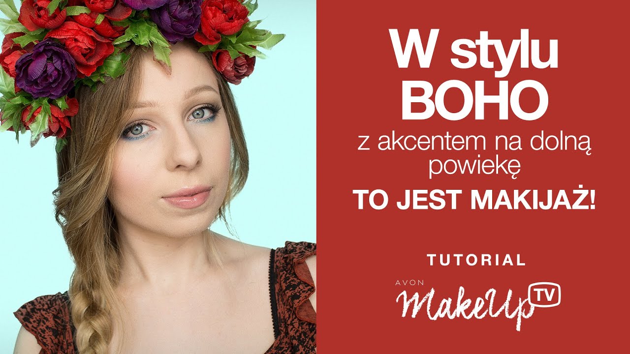 Wiosenny makijaż w stylu boho 🌹🌺🌹 kolorowy akcent na dolną powiekę (Agnieszka)