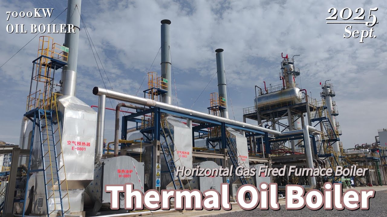 6 Million Kcal Thermic Fluid Heater, 7 MW Hot Oil Boiler, Powered by Diesel Gas #boiler