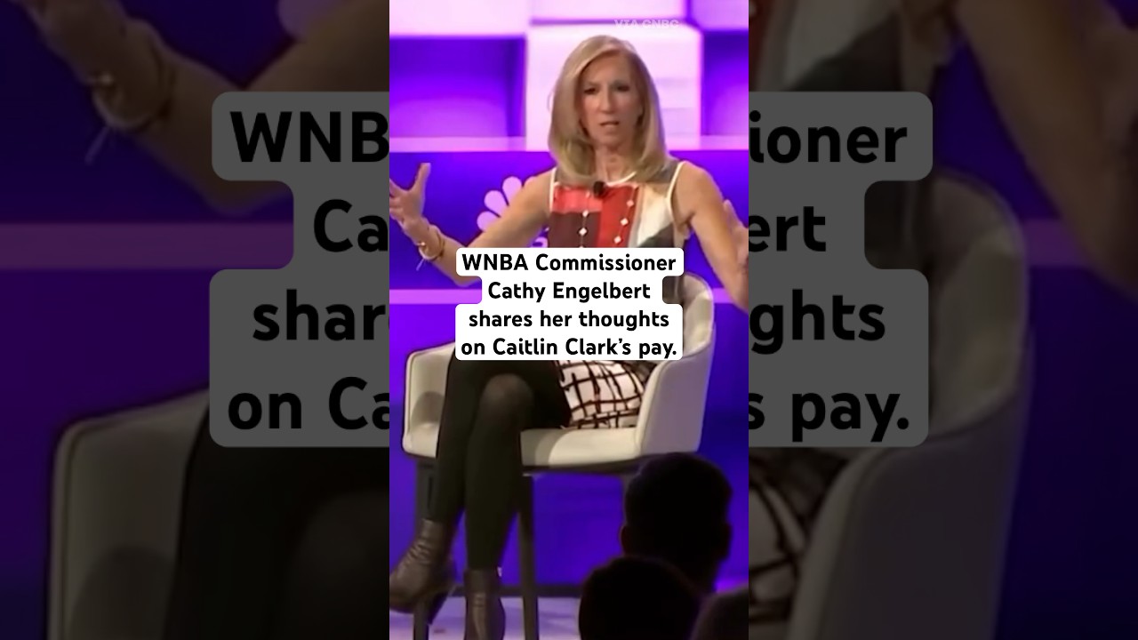 WNBA Commissioner Cathy Engelbert shares her thoughts on Caitlin Clark&rsquo;s pay. #wnba #bb (via CNBC)