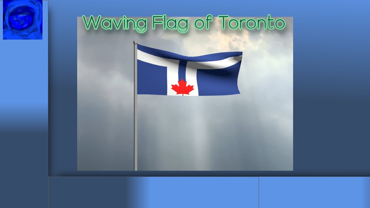 Toronto Flag Against Dramatic Sunbeams