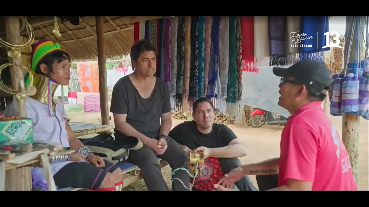 Jorge y Pancho conoces a mujeres de cuello largo de la tribu Karen. Socios por el mundo, Canal 13