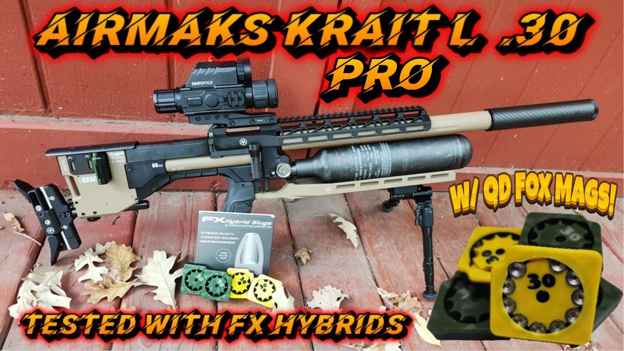 Airmaks Krait Pro L .30 Cal + QD FOX Mags + FX Hybrids, протестированные на 50 и 100 ярдах — заво...