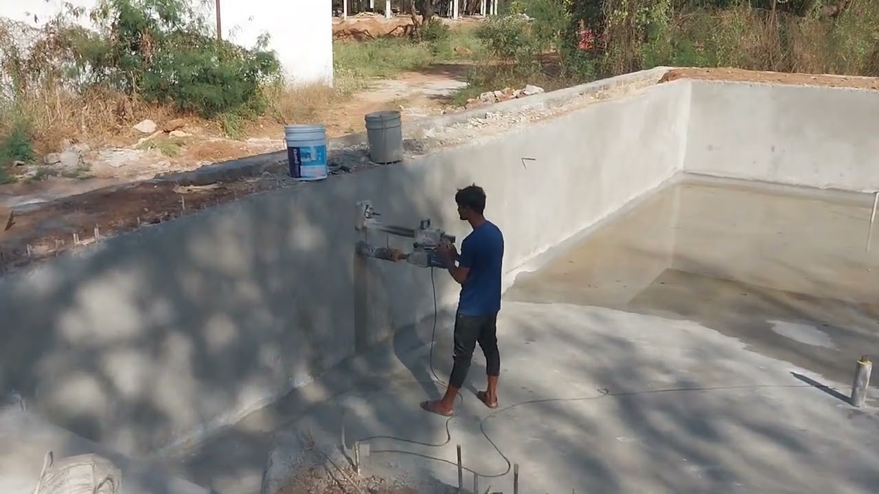 how to make core drilling process | @Core Cutting Works #swimmingpool #rcc #coredrilling