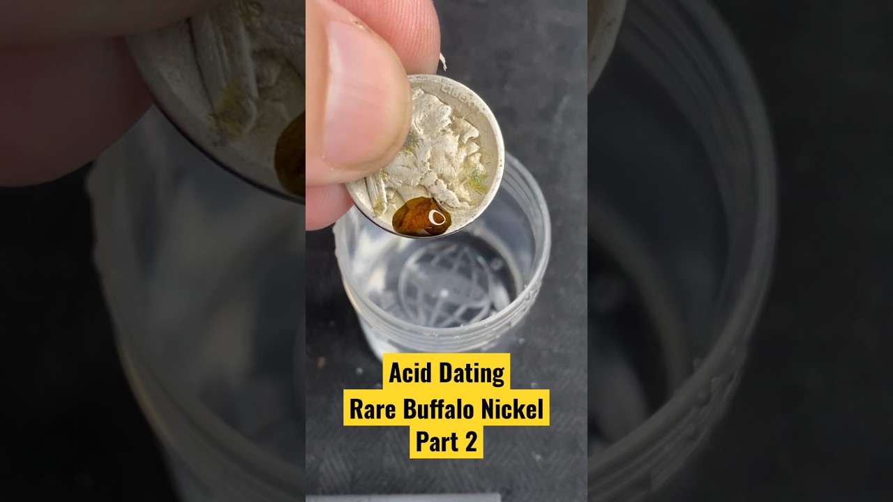Using Acid To Date Rare Buffalo Nickel! #youtubeshorts #coin #nickel #acid #silver
