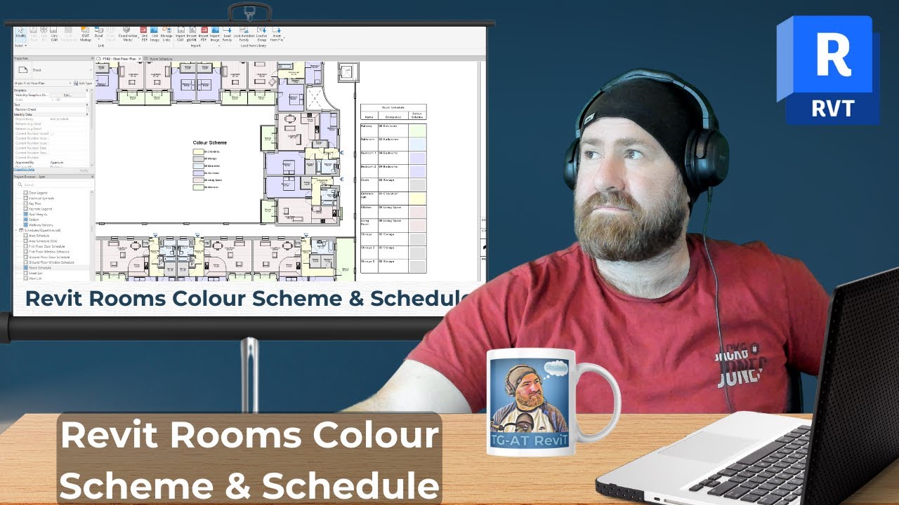 Revit Rooms Colour Scheme & Schedule