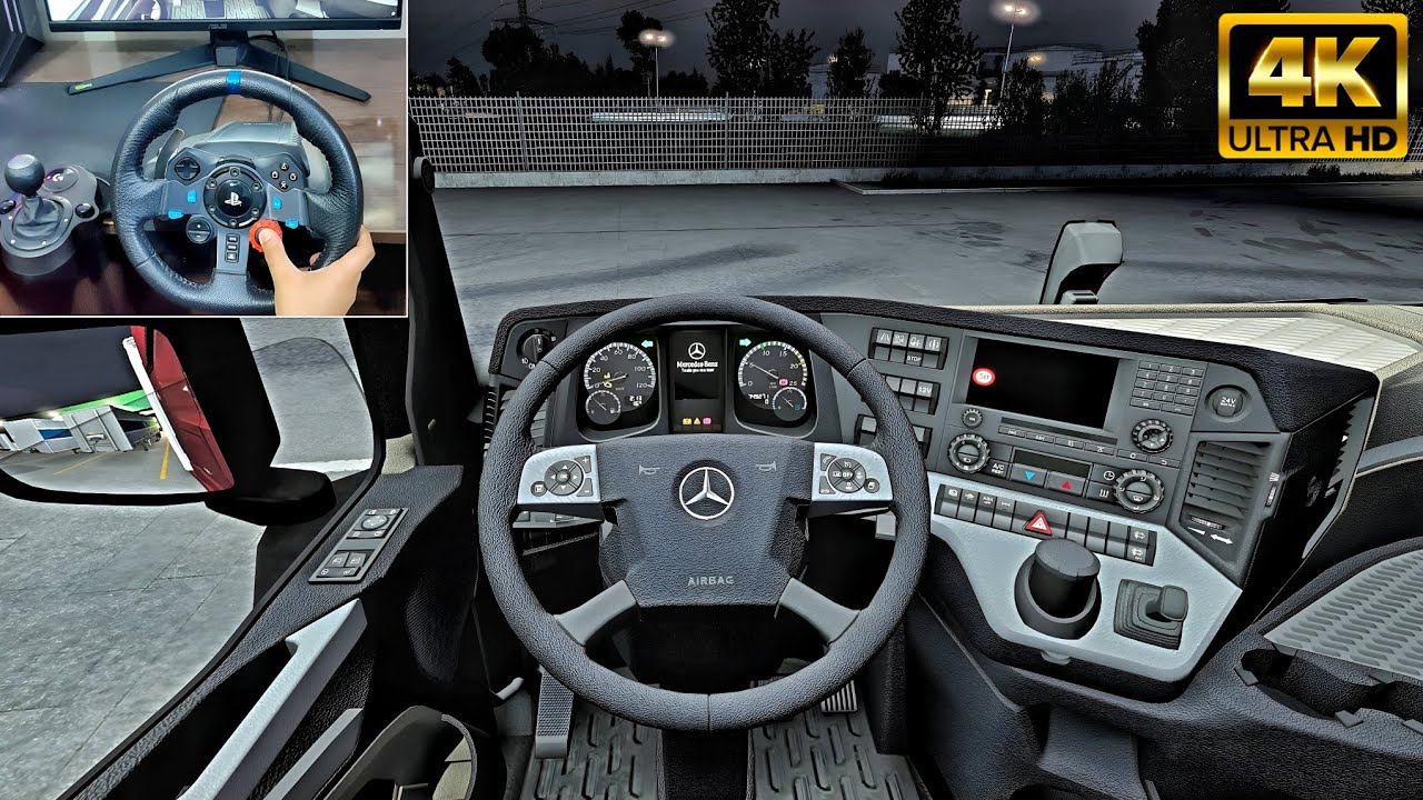 Mercedes Benz Actros - Euro Truck Simulator 2 | Logitech g29 Steering wheel