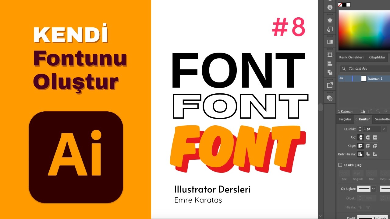 Illustrator Dersleri#8 Kendi Fontunu Nasıl Oluşturursun? (Ücretsiz)