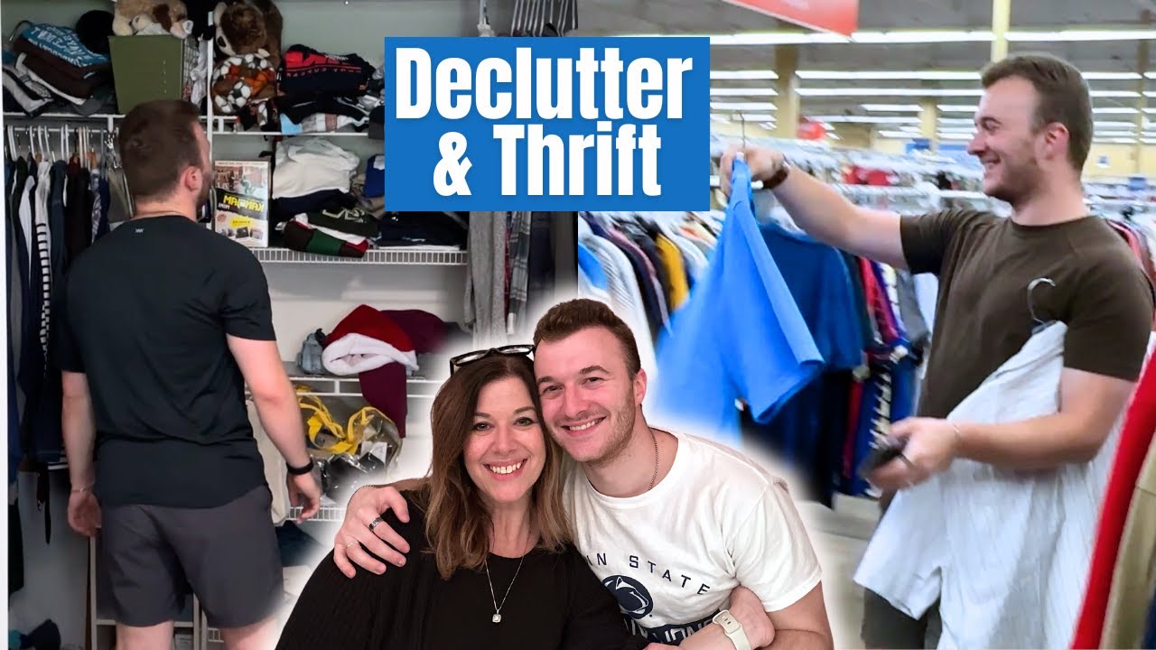 Thrift with me & my son at SAVERS plus Room Makeover Adult Son declutters his childhood room!