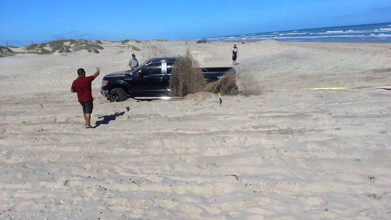 SPI truck stuck in the sand