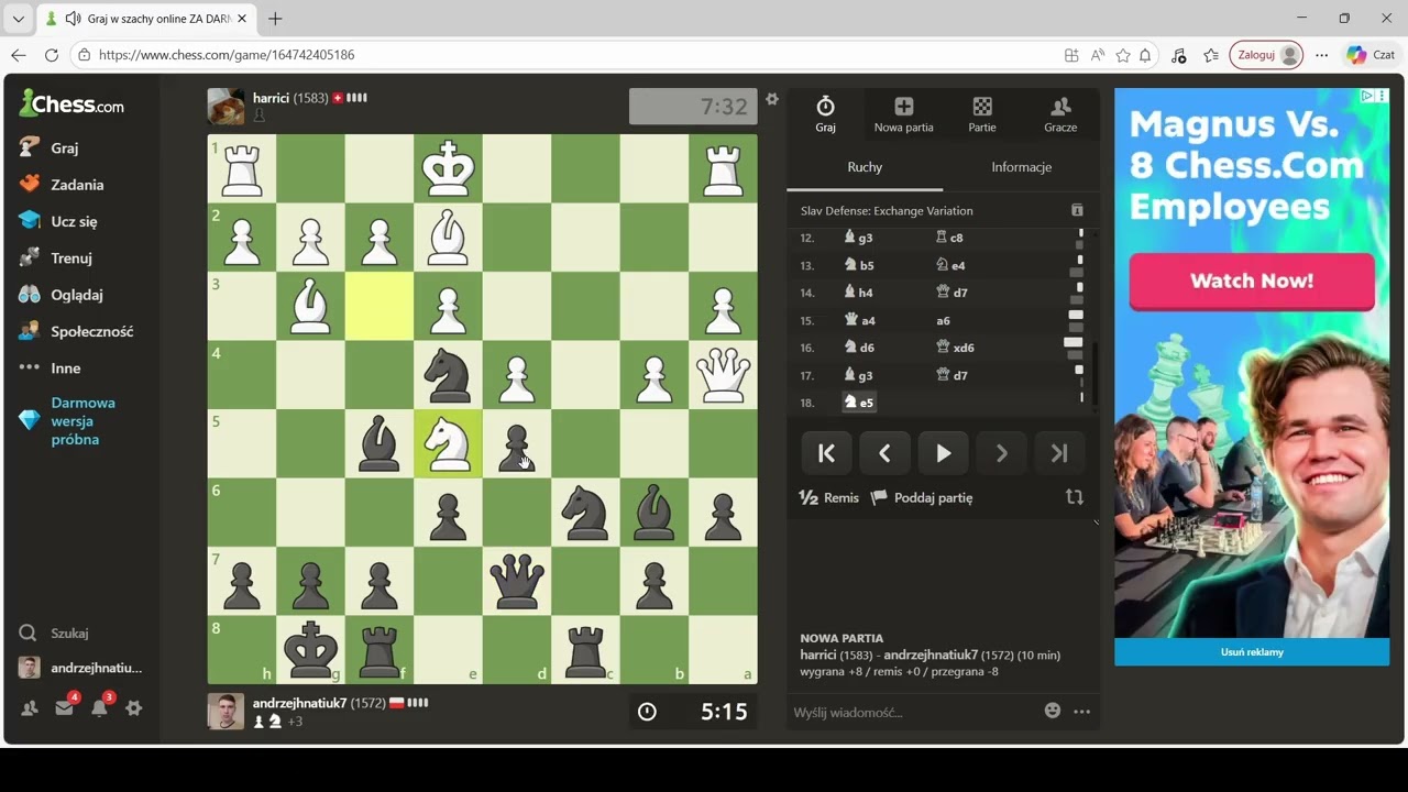 Droga do 1600 elo, chess.com #34