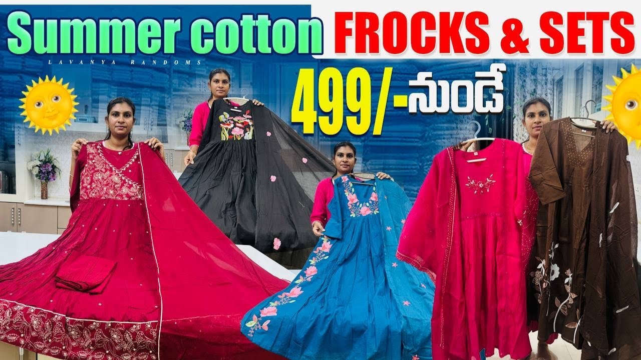 Pure cotton Mul chanderis & Mul cottons Shops లో కూడా చూడలేనని తక్కువ ధరల్లో Frocks & Kurti sets