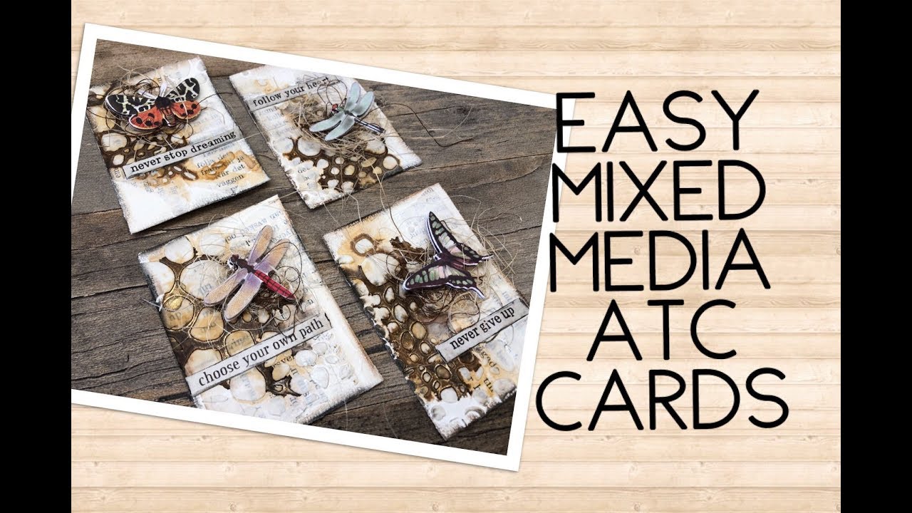 Easy Mixed Media ATC cards