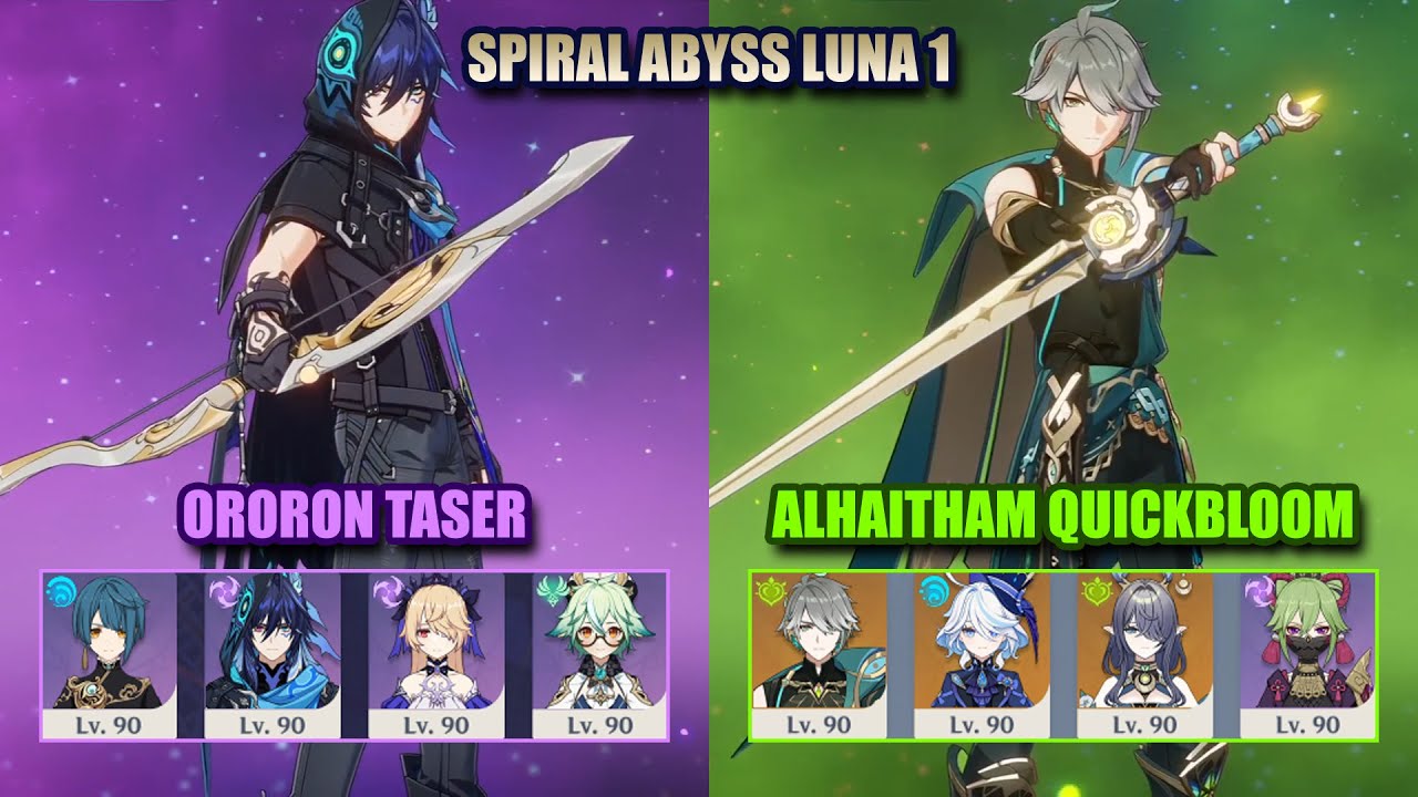 NEW Spiral Abyss Luna 1 | Ororon Taser & Alhaitham Quickbloom | Genshin Impact