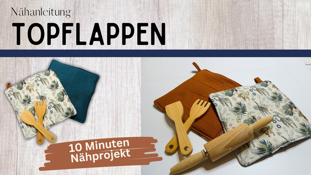Topflappen n&auml;hen ohne Schr&auml;gband | Einfache Topflappen n&auml;hen | n&auml;hen Weihnachten
