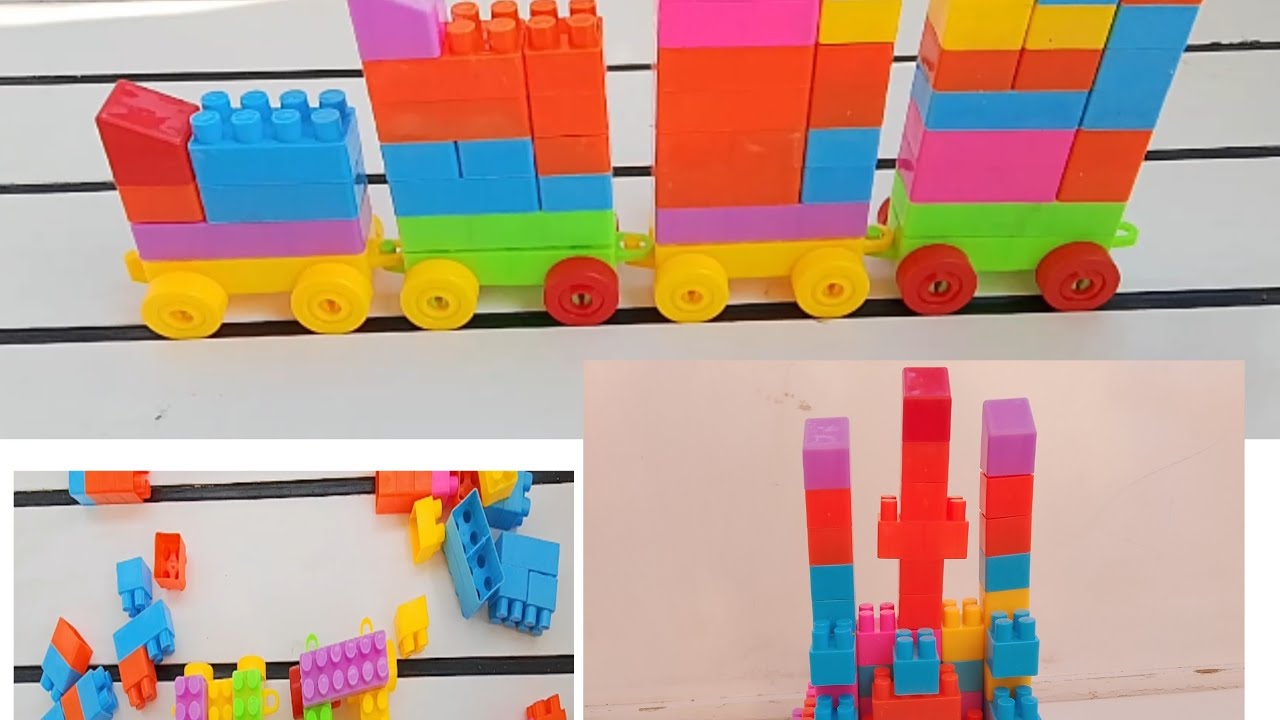 Building blocks unboxing / blocks toys/satisfying with blocks / make train with blocks 