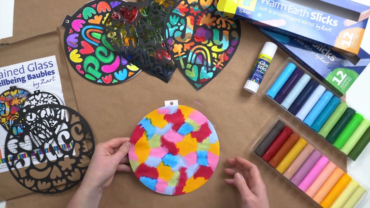 Stained Glass Wellbeing Baubles Art and Craft Classroom Activity Australia #educationalart