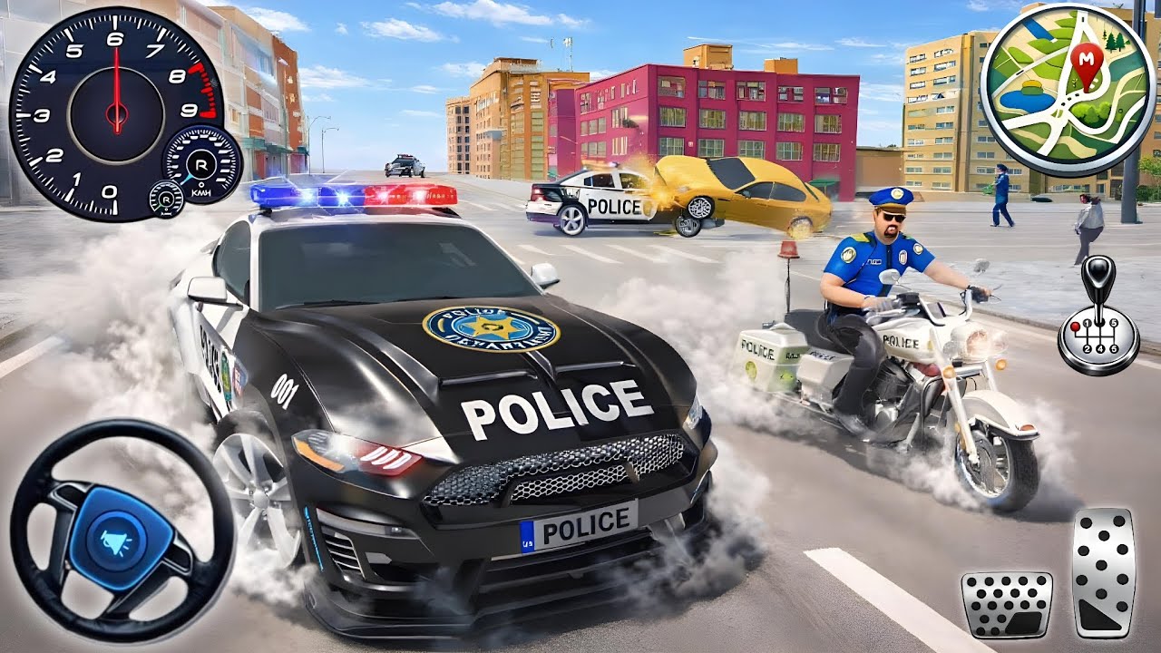 🚓 Police Car Chase Simulator 3D – Real City Cop Pursuit Gameplay (Android)
