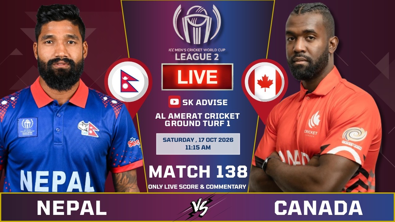 NEPAL VS CANADA LIVE SCORE & COMMENTARY | WCL 2 | NEP VS CANADA | LAST 9 OVERS | SK ADVISE