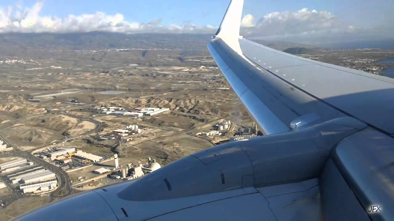 737-800 Wingview Landing In Tenerife Sur!!