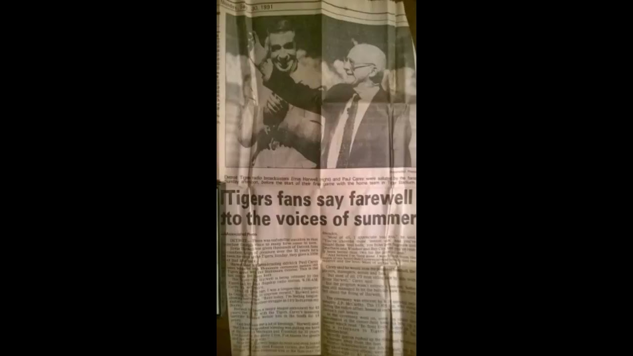 Baltimore Orioles at Detroit Tigers Sept 29 1991 Ernie Harwell Paul Carey Full Game Broadcast