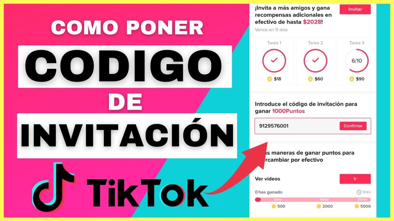 😱 Como Poner el CODIGO de Invitaci&oacute;n de TIK TOK PARA 𝗚𝗔𝗡𝗔𝗥 𝗗𝗜𝗡𝗘𝗥𝗢 💰💸