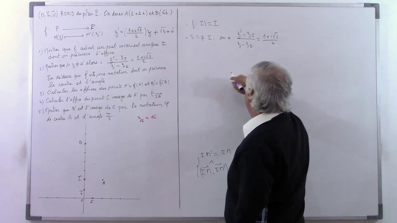 Isométries 11 : Exercice/ rotation,  translation et nombres complexes.