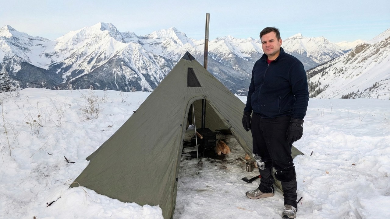 -13°C Winter Camping by a Frozen Lake