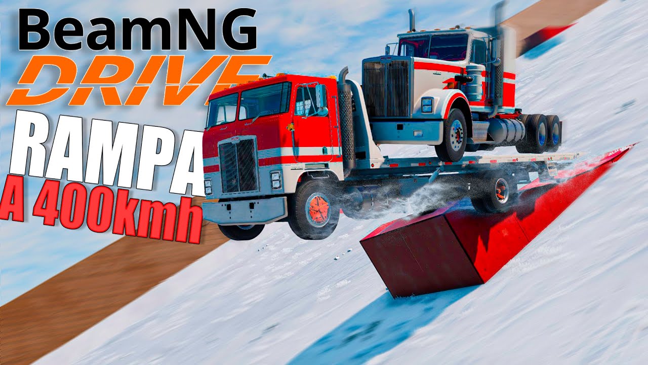 Super morro com Batidas e queda livre a 400km com Caminhao e + no  BeamNG Drive