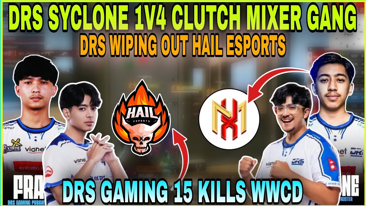 DRS SYCLONE 1v4 Clutch & Solo 10 убийств 😱 | DRS против HAIL | DRS 15 убийств WWCD | Столкновение...