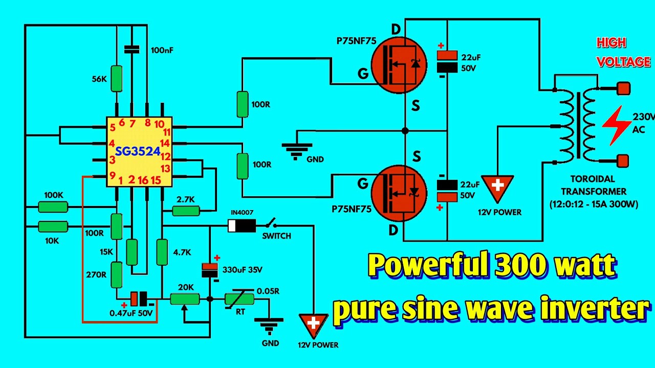 POWERFUL 300 WATT PURE SINE WAVE INVERTER MAKING USING MOSFET ||CREATIVE IDEAS|| MODERN TECHNOLOGY
