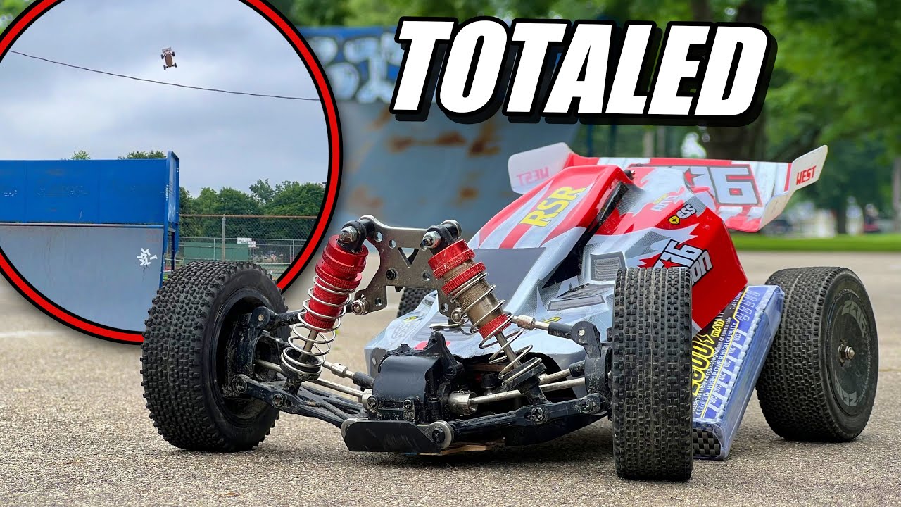 BASHING the WL-Toys 144001 RC Buggy at the SKATEPARK!