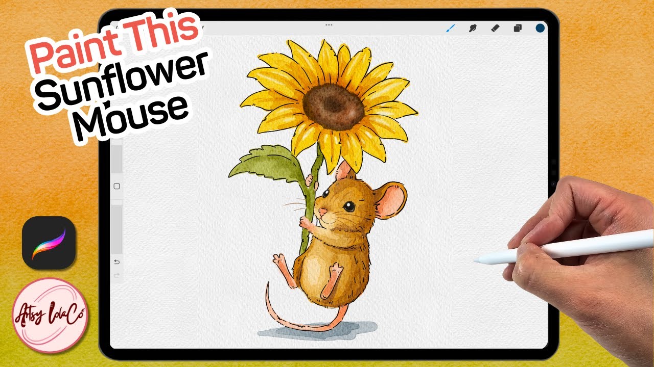 Paint This! Учебник по Procreate с мышью-подсолнухом 🌻 Простое руководство