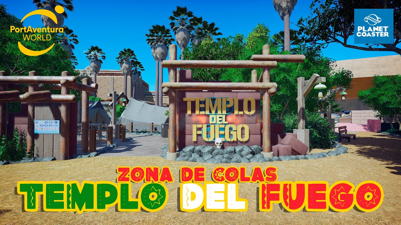 EL TEMPLO DEL FUEGO (Zona de colas) - Reforma de PortAventura en Planet Coaster