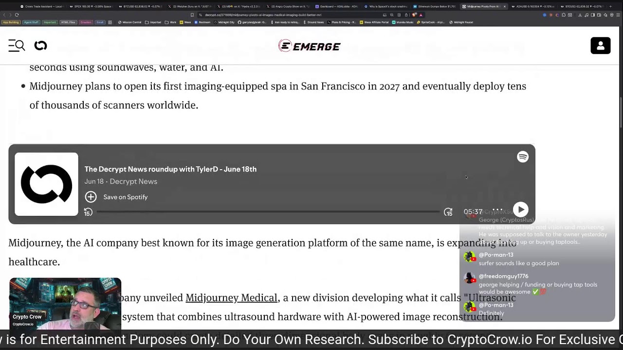Cardano - Bitcoin - Crypto News - SpaceX Crash and more!