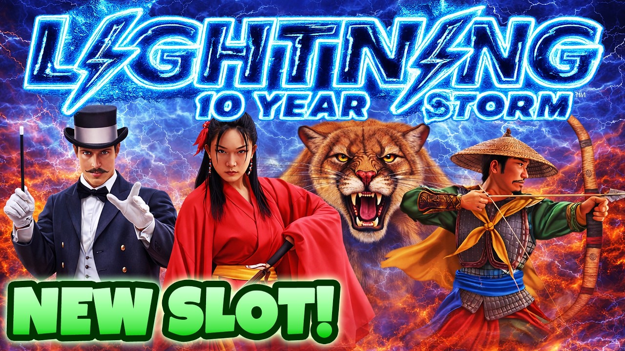 NEW Lightning 10 Year Storm slot! All Versions with Free Games and Hold & Spin Bonuses!