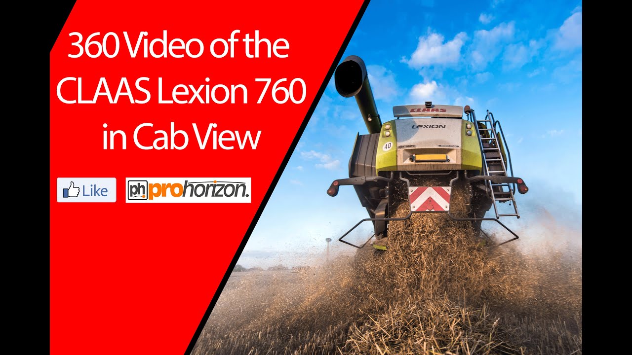 Farming Life - 360 video - CLAAS Lexion Combine Harvester - Wheat Harvest - Massey Ferguson tractor