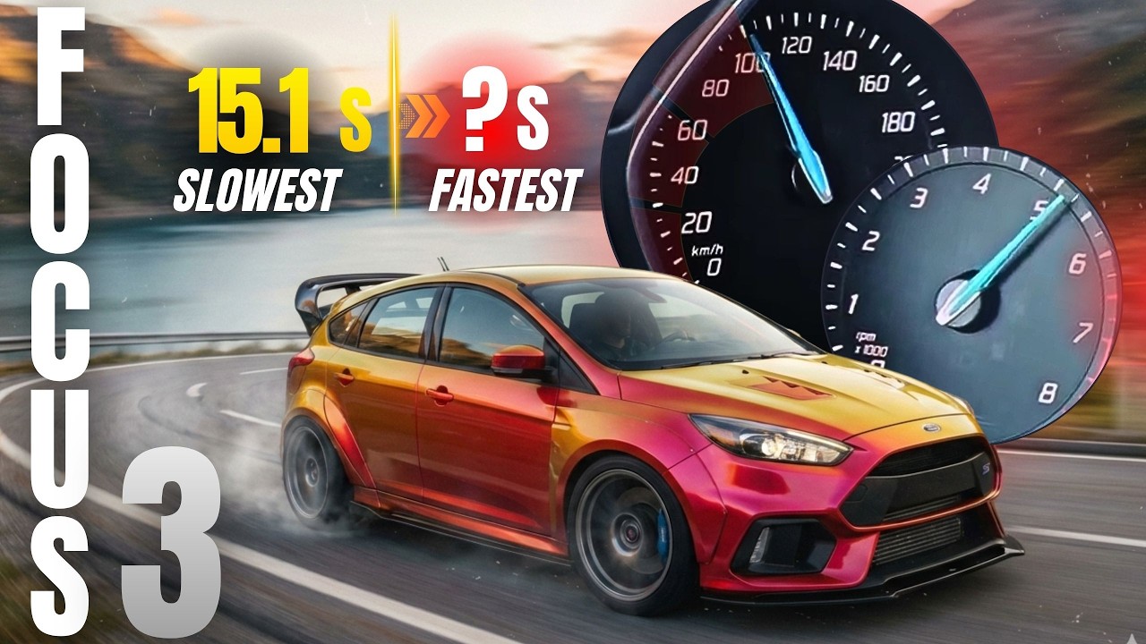 Ford Focus 3 (Mk3) 0-100 km/h. Acceleration Battle. 1.0 to 2.0 RS | Which Engine Is The FASTEST?