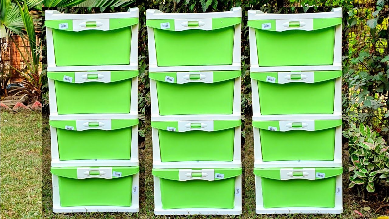 Nilkamal Chester 24 Series Plastic Four Drawer Cabinet (Multicolour)