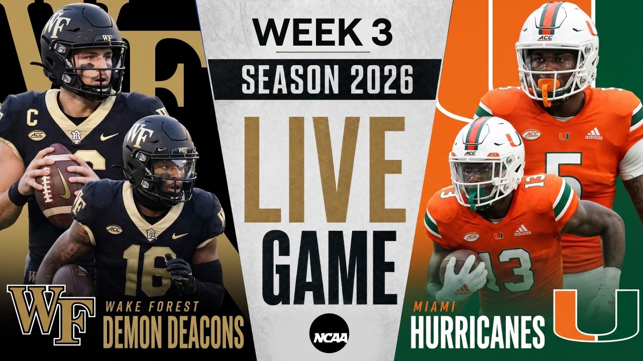 Wake Forest Demon Deacons vs Miami Hurricanes LIVE STREAM | NCAA Week 3 ACC Football