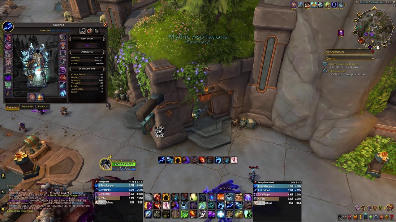World of Warcraft | Mythic+ Dungeons 10+ keys and up Road to 3k Rating | Elemental Shaman PoV