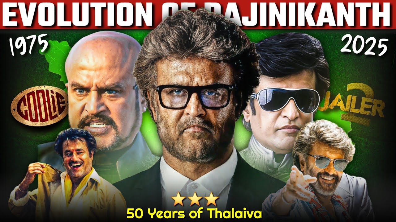 Evolution of Rajinikanth (1975-2025) • 50 Years in 50 Minutes of Thalaivar ♠️