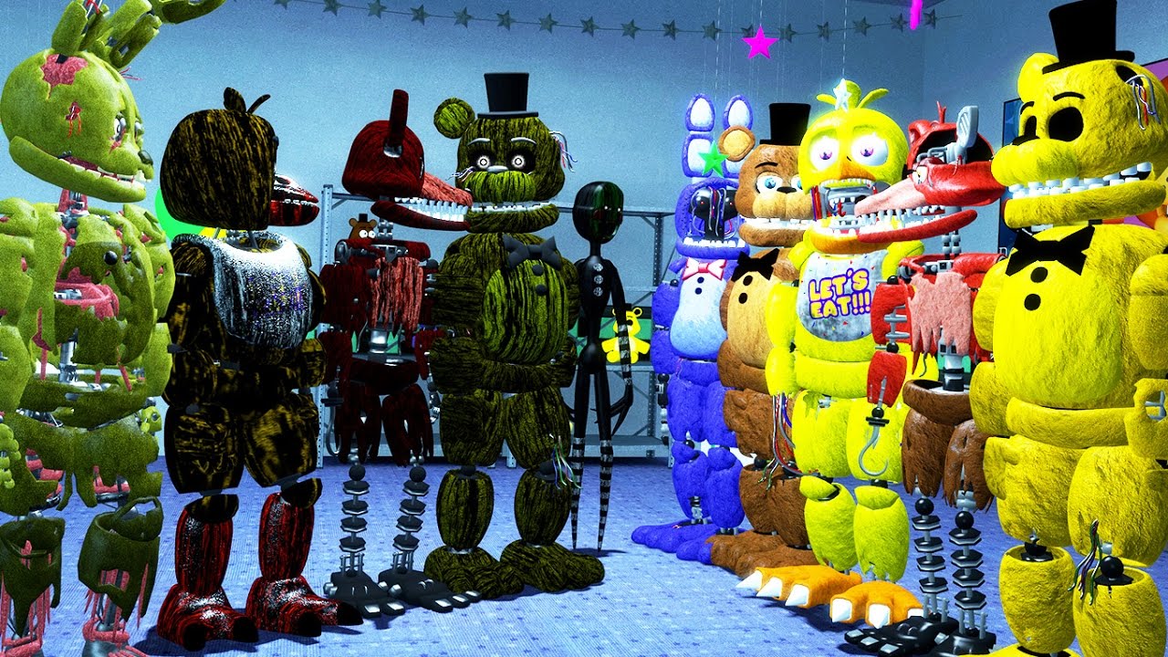PHANTOM ANIMATRONICS vs WITHERED ANIMATRONICS! (Gmod FNAF Sandbox Funny Moments)